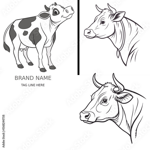 vector illustration of a cow