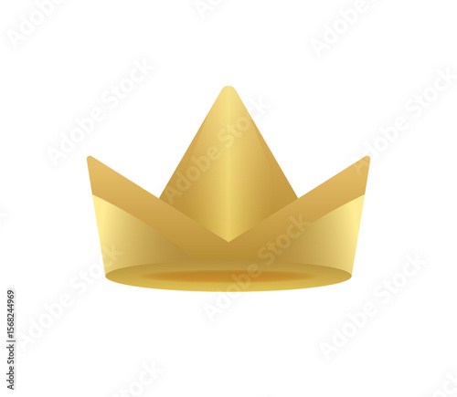 Golden crown icon on white background