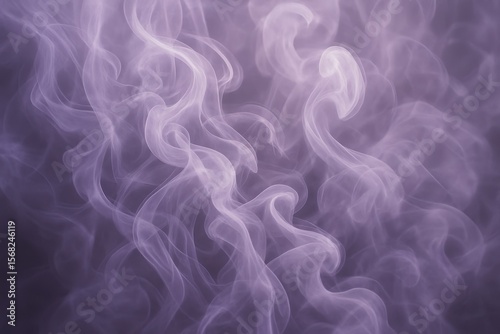 Soft lavender smoke swirls with airy motion on light purple background