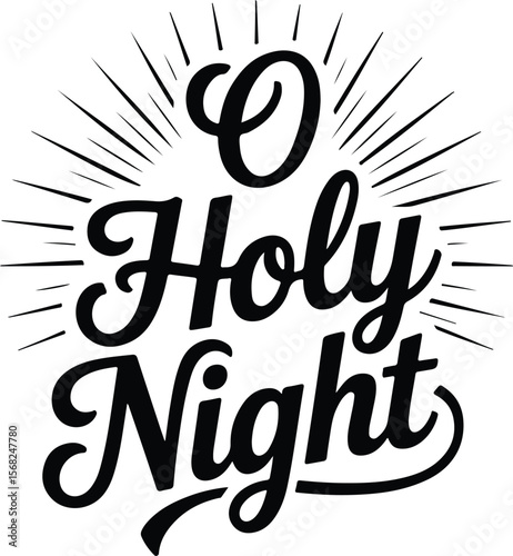 O Holy Night Christmas Quote SVG Design

