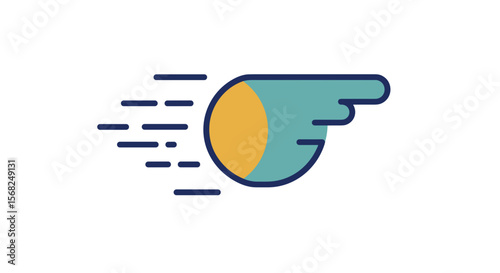 Abstract comet illustration with movement lines