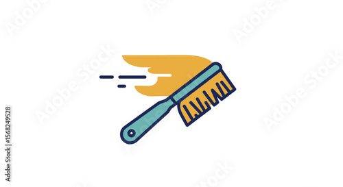 Paintbrush painting with motion lines