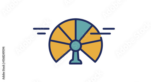 Colorful abstract wheel icon with motion effect
