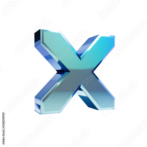 Stylish 3 d capital letter x graphic design element