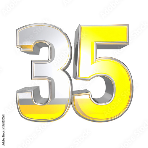Stylish 3 d number 35 graphic design