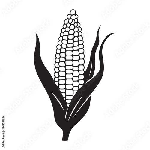 corn silhouette vector illustration 