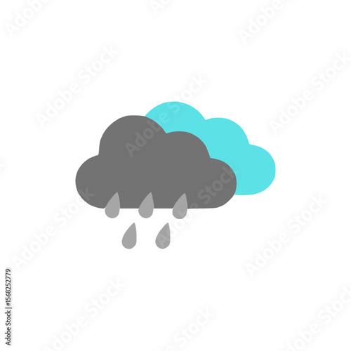 Snow weather icon- winter snowfall & cold climate symbol & cloud icon- weather sky& forecast symbol.