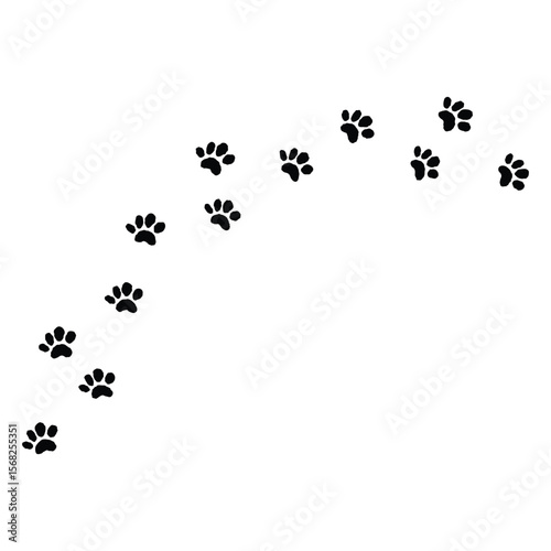 Paw pint with black colors drawing.Vector illustration
