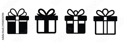 Collection of Simple Gift Box Icons Free Vector Download for Design Projects
