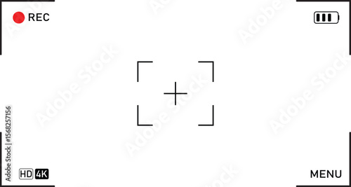 Video camera frame. screen recording template for overlay Camera.