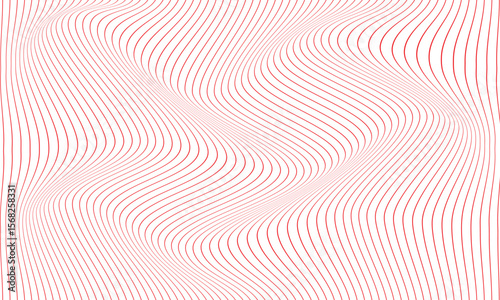 Fototapeta Naklejka Na Ścianę i Meble -  abstract red thin line wave pattern art suitable for background.