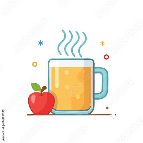 Hot Apple Cider Beverage Icon Isolated on a Transparent Background