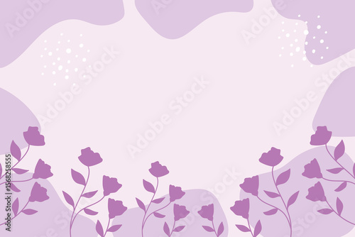 Abstract pink flower background Vector design floral minimal frame