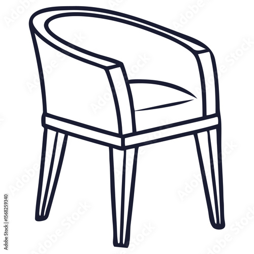Modern Armchair Outline Vector