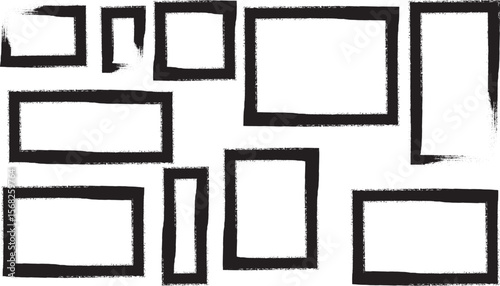 set of grunge black frames vector illustration