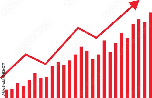 business graph showing growth arrow, Vector Illustration