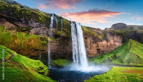 stunning waterfall in iceland showcasing beautiful landscape and outdoor adventure experience