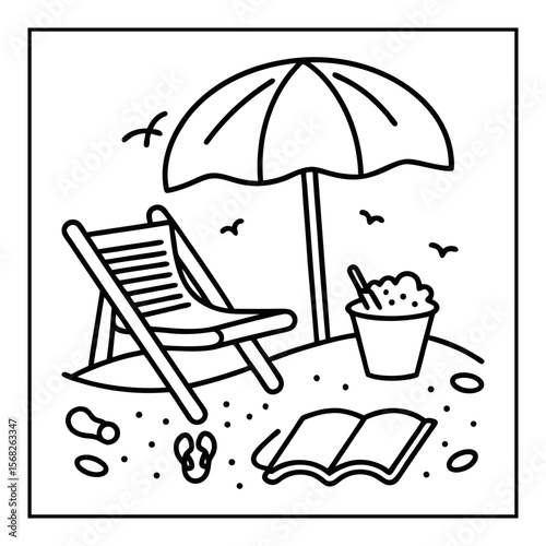 black and white summer coloring pages