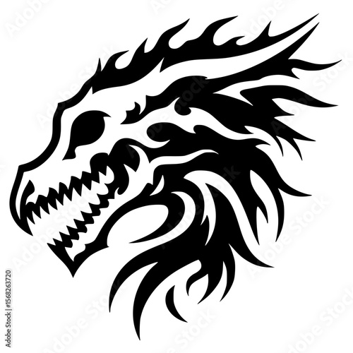 Dragon skull silhouette