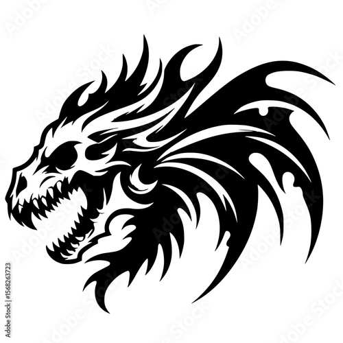 Dragon skull silhouette