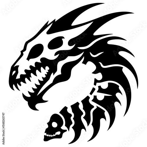 Dragon skull silhouette