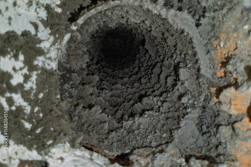 Dust and dirt inside ventilation duct