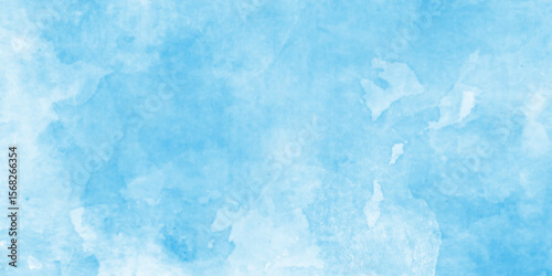 soft light blue abstract gradient sky watercolor background wallpaper with clouds, aquarelle texture of painted sky blue watercolor,  abstract watercolor background illustration.