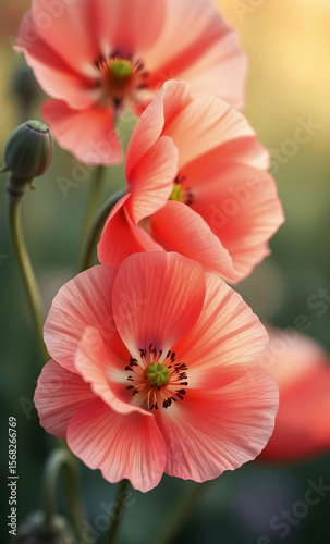 Wild poppy flowers