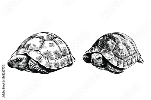 Turtle isolated on white background illustration