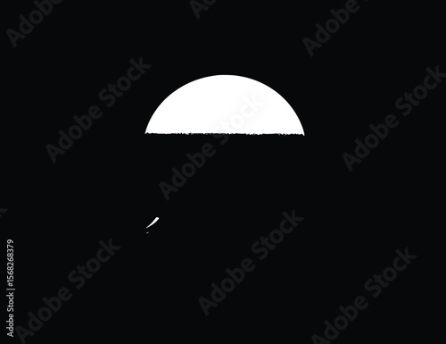 Abstract vector sunset graphic: minimalist dark mood design