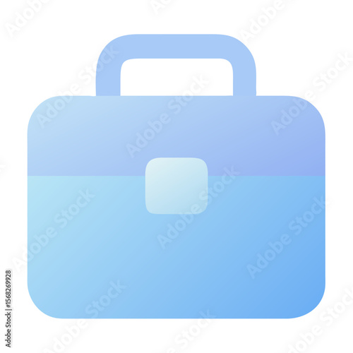Vector art of a professional blue briefcase icon is depicted, symbolizing business and work, isolated on a white background