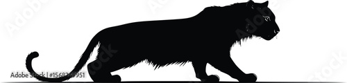 Majestic Panther Vector Silhouette: Elegant, Dark, and Powerful