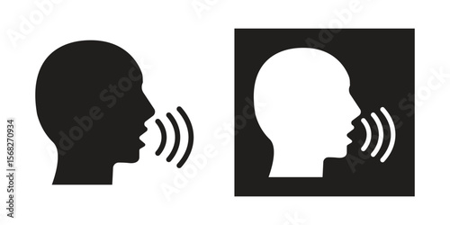 People talking, chatting and interaction icon. People talking sign with two different styles. Vector illustration
