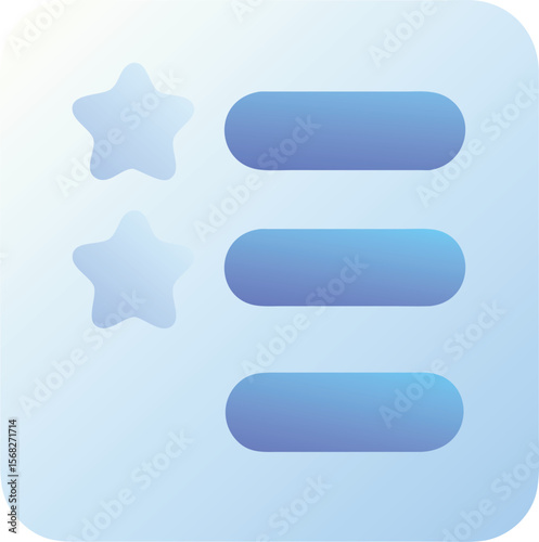 Vector art of a checklist with stars and a list of items, isolated on transparent background