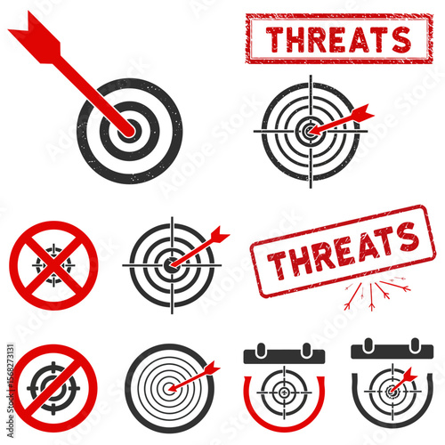 Red arrow hitting the target, depicting security threats and data breach concepts, with focus on vulnerability and protection