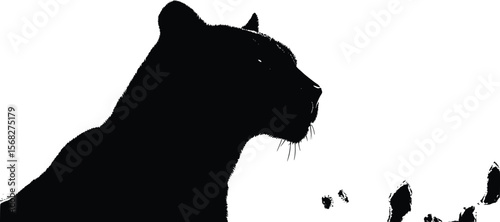 Majestic Panther Profile: Dramatic Vector Silhouette Illustration