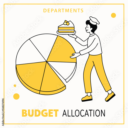  Budget Distribution Pie Chart – Yellow Segmented Business Infographic
 Adobe Illustrator Artwork