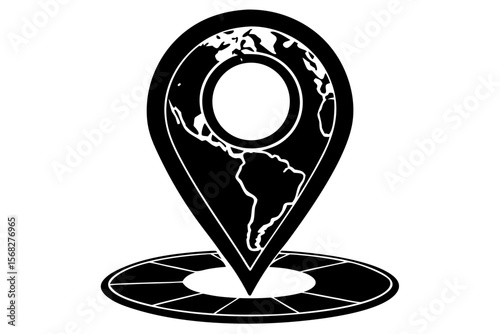 Global Positioning System World Map Location Pinpoint Icon