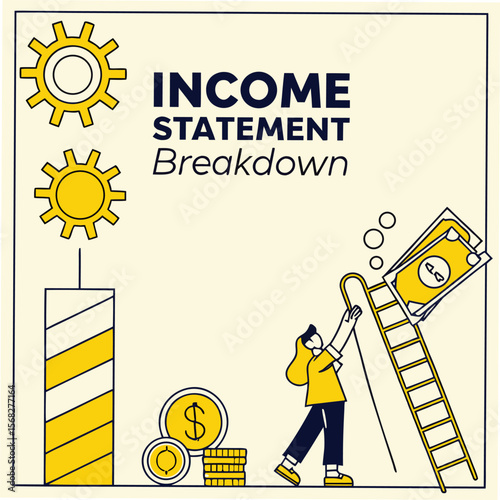  Income Statement Breakdown Infographic – Business Finance Vector with Yellow Elements
 Adobe Illustrator Artwork