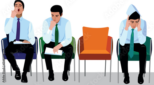 guys in line for a job interview