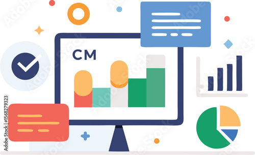 Content management system data analytics dashboard charts graphs