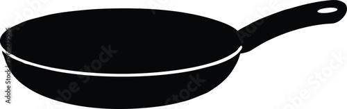 Fries pan silhouette icon vector flat design on white background. frying pan silhouette design