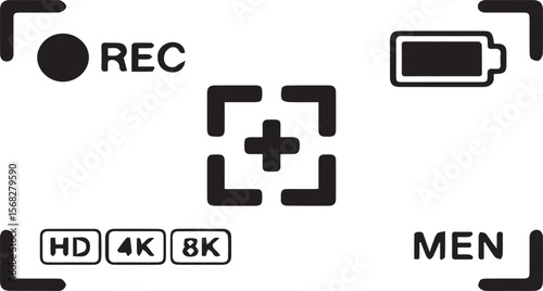 png transparent Camera Recording Interface: Video Capture, Resolution, and UI Elements for Filmmaking & Vlogging

