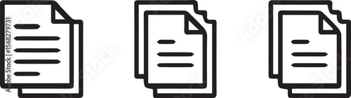 png Stacked Document Icons: Copy, Duplicate, and File Management Symbols for Digital Interfaces

