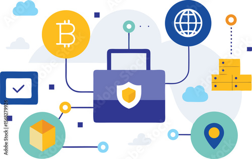Secure global supply chain management system bitcoin integration
