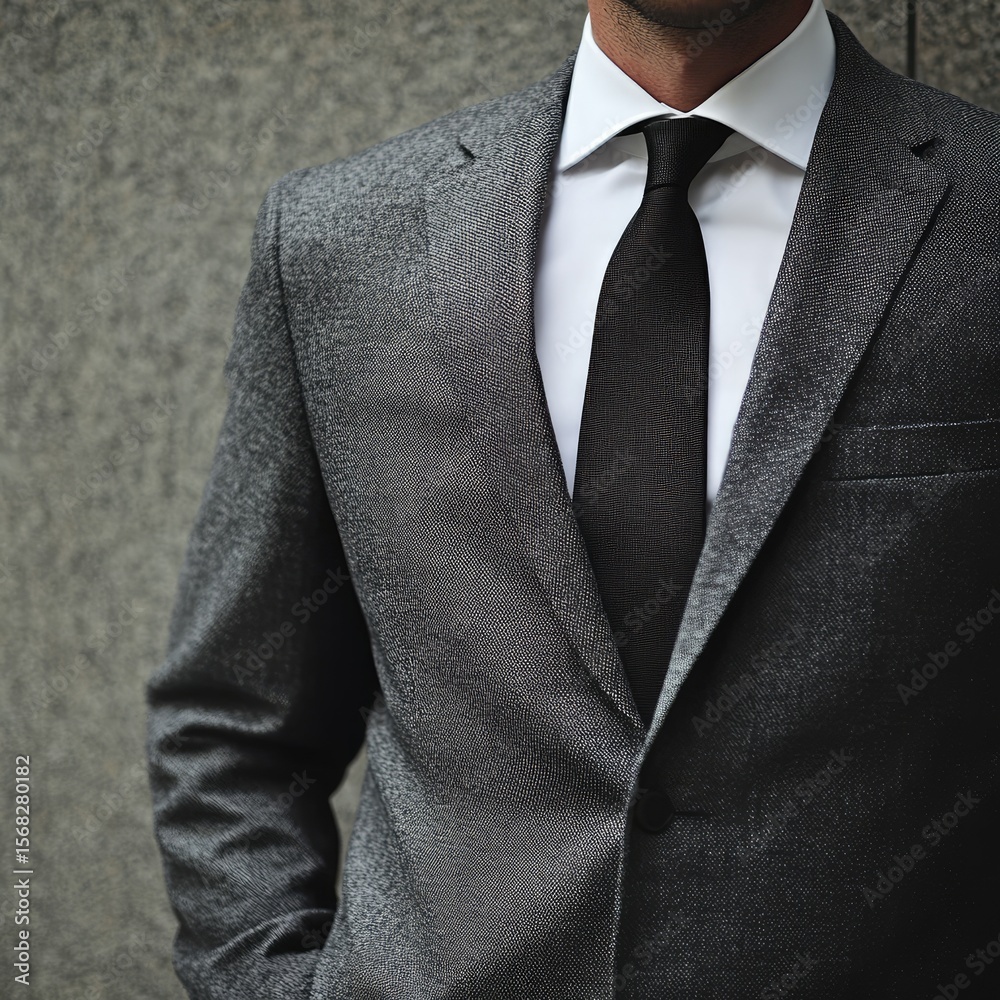 Formal business attire, close-up of a man in a suit