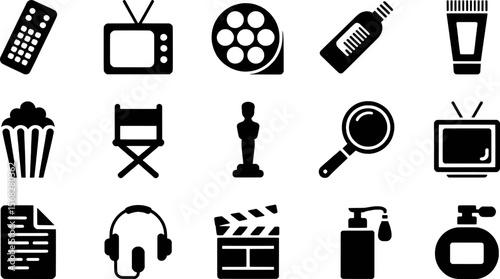 Entertainment and personal care icon collection vector illustration shape symbol