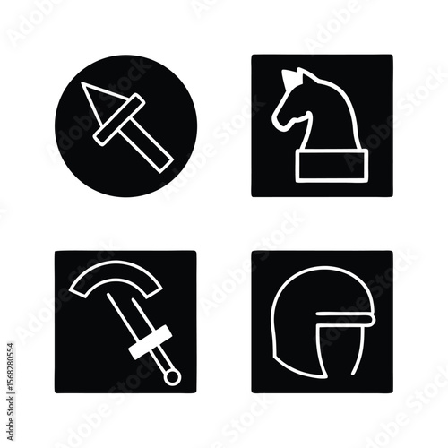 Islamic warrior symbols horse helmet sword spear muslim