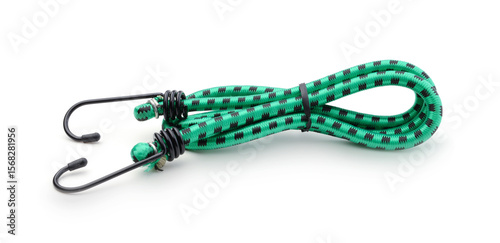 Rubber luggage straps isolated on white.