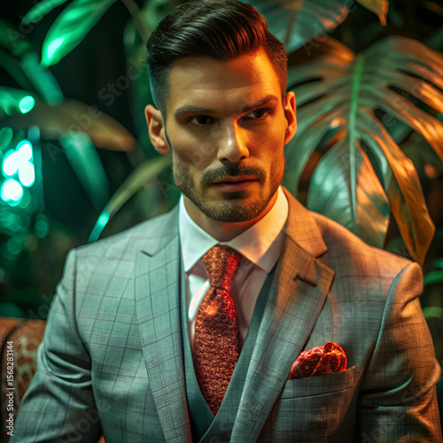 Smiling, confident businessman in a suit, a successful and handsome man